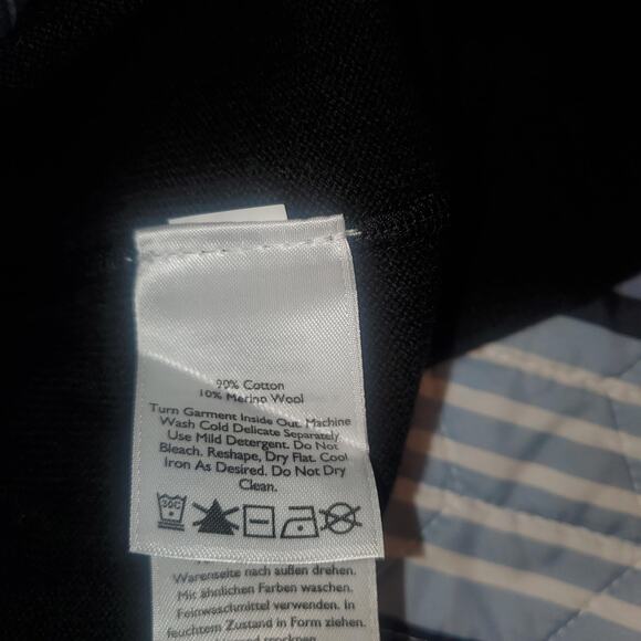 Eddie Bauer Size L Black Cotton Wool Long Sleeve V-Neck Pullover Casual Preppy - Picture 5 of 8